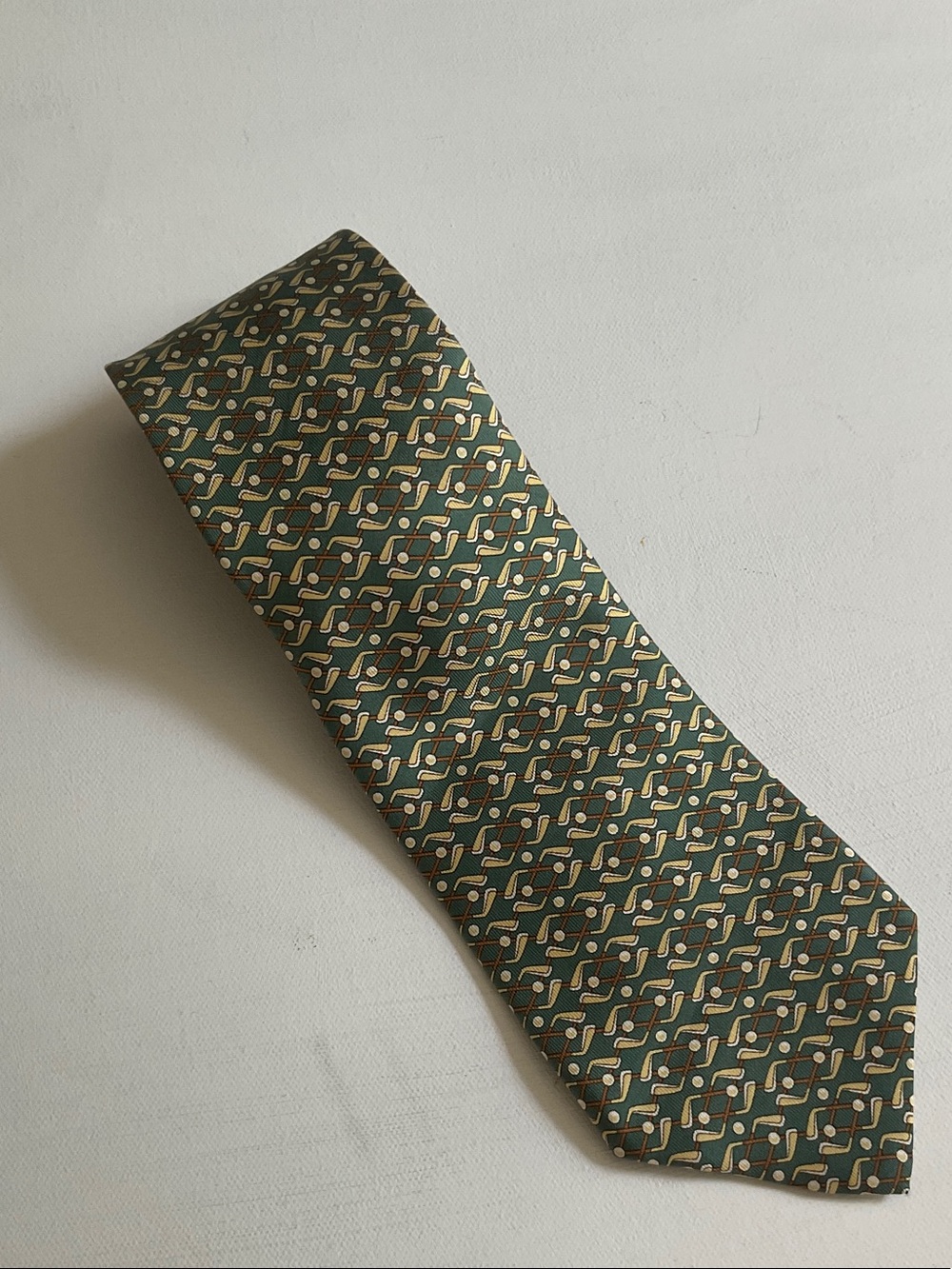 Vintage Hermes Paris Golf-themed Tie
